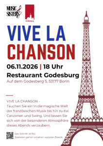 Flyer Vive la Chanson - Benefiz Konzert 06.11.2026 in der Godesburg